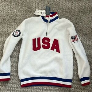 Polo Ralph Lauren USA Olympic Team Sweatshirt Fleece Red White Blue Boys M